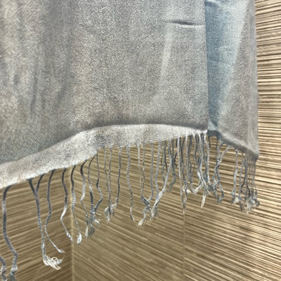 Rossini Scarf Wrap Plain Acrylic Wool Soft Women With Ruffles Baby Blue - Picture 4 of 6